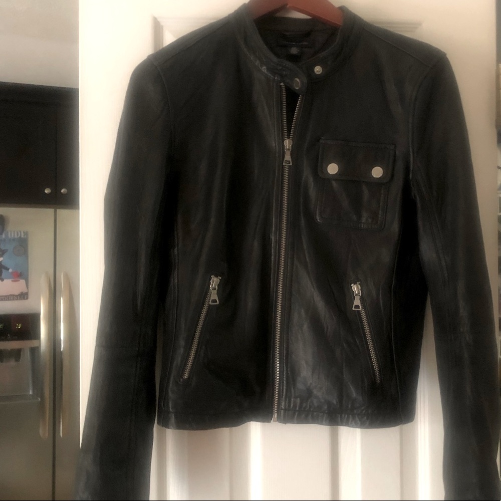 Tommy Hilfiger Leather Moto Jacket Sz Small